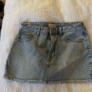 Pac Sun Light Wash Denim Mini Skirt